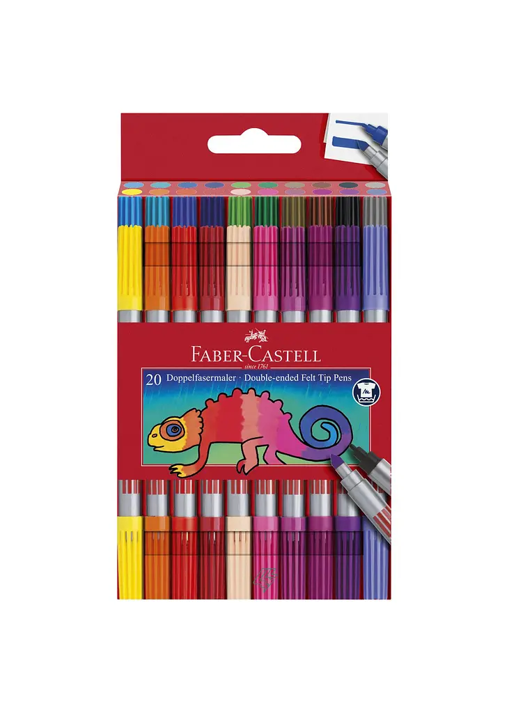 Фломастери 20 кол. FABER CASTELL Fibre-Tip двосторонні (151119) - фото 3