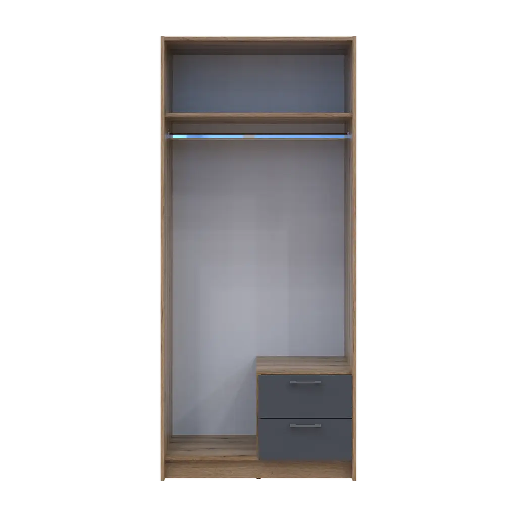 Шафа для одягу Doros Ронді з дзеркалом Дуб Артизан/Графіт 2ДСП 82х52х195 (80737806) - фото 5