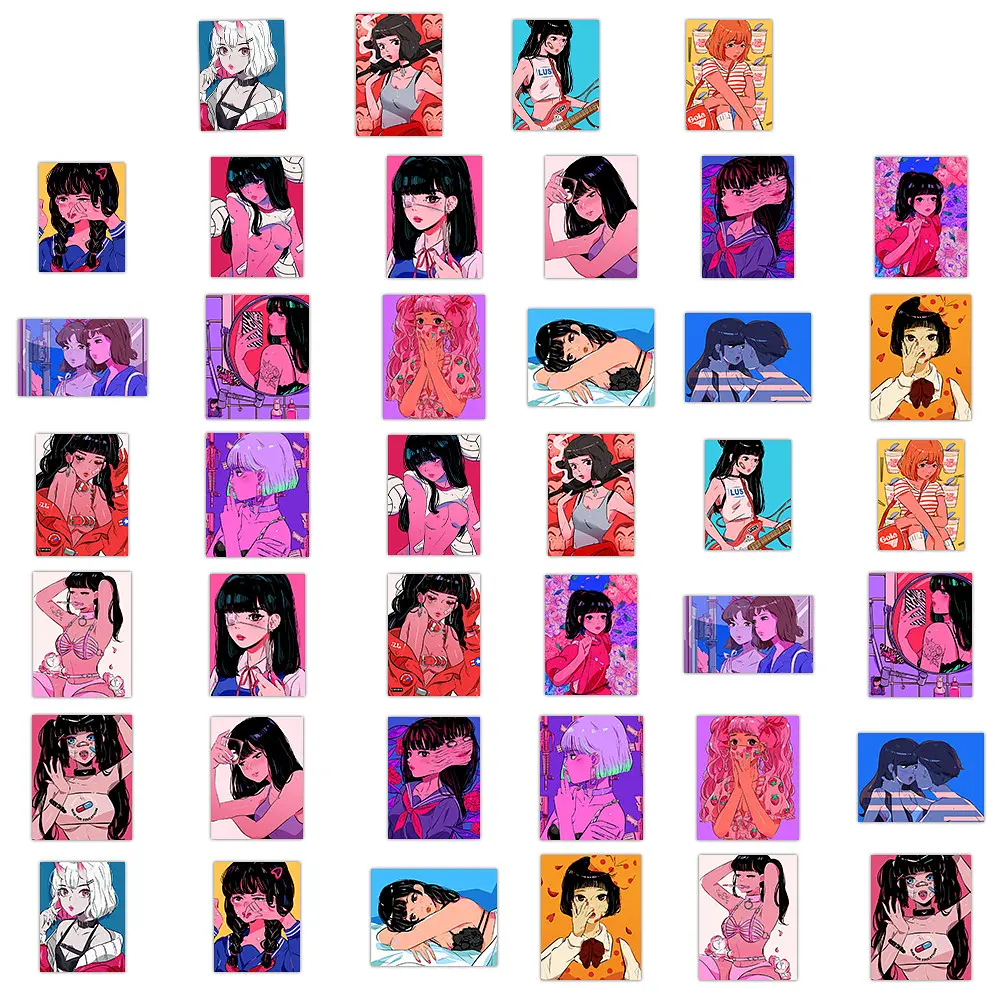 Стікерпак Дівчата Набір наклейок GeekLand Girl 40 штук - фото 3