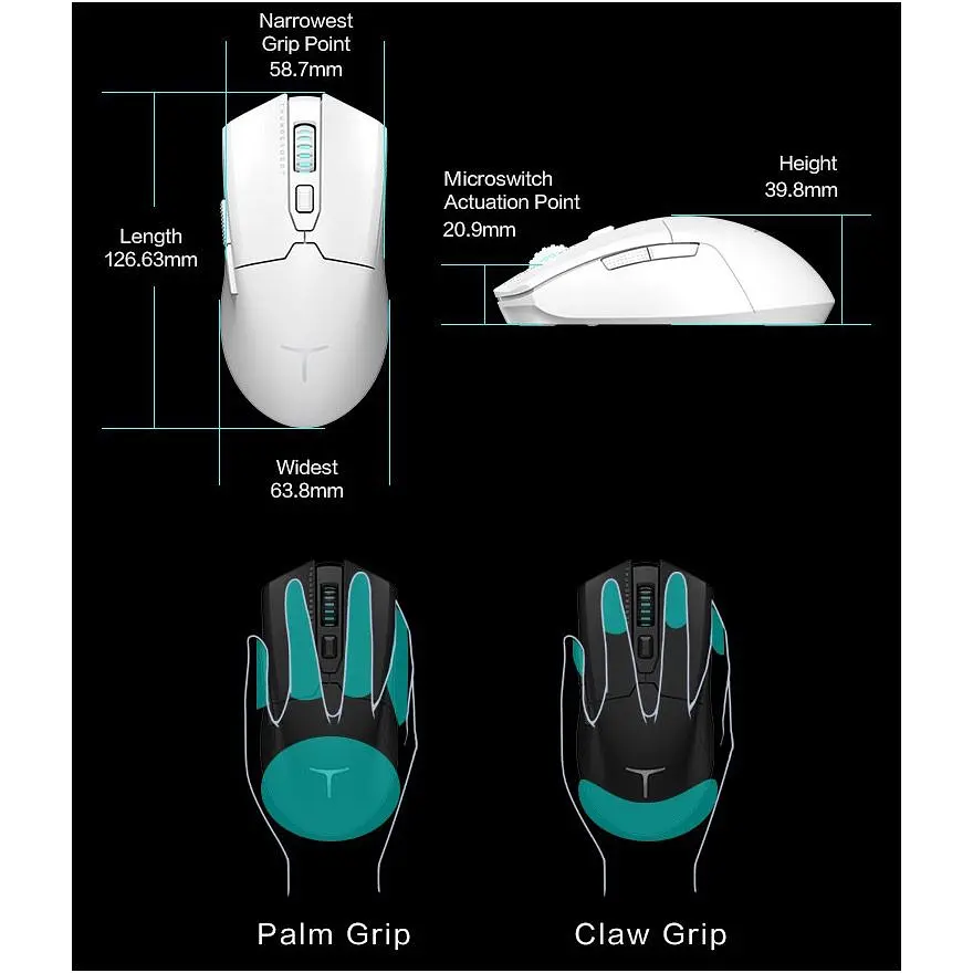 Миша Thunderobot ML602 SE Dual Mode Wireless White [175893] - фото 6