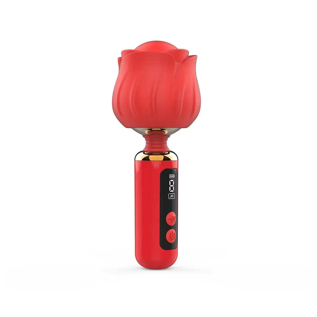 Вібромасажер Loviss Rose Mini Massage Wand Vibrator, головка у вигляді троянди, 9 режимів - фото 3