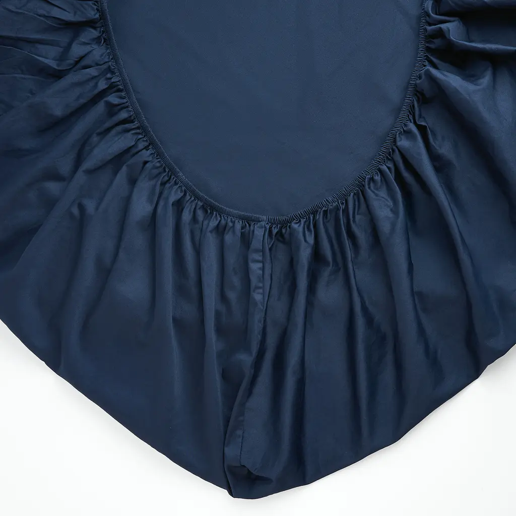 Простыня на резинке МВМ My Home Элегия 90x200 см синяя (BL-FS-22 DEEP BLUE) - фото 2