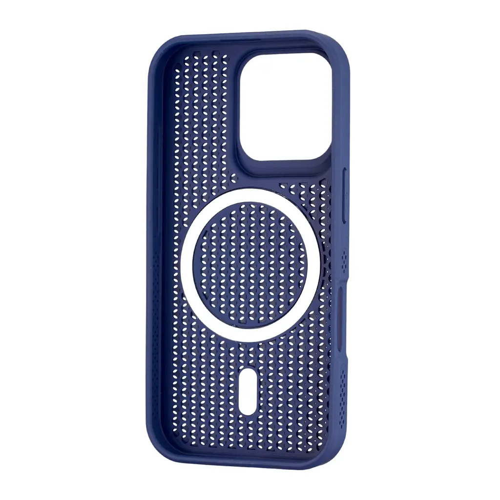Чохол Silicone Cooling Сase with MagSafe iPhone 16 Pro Dark Blue - фото 3