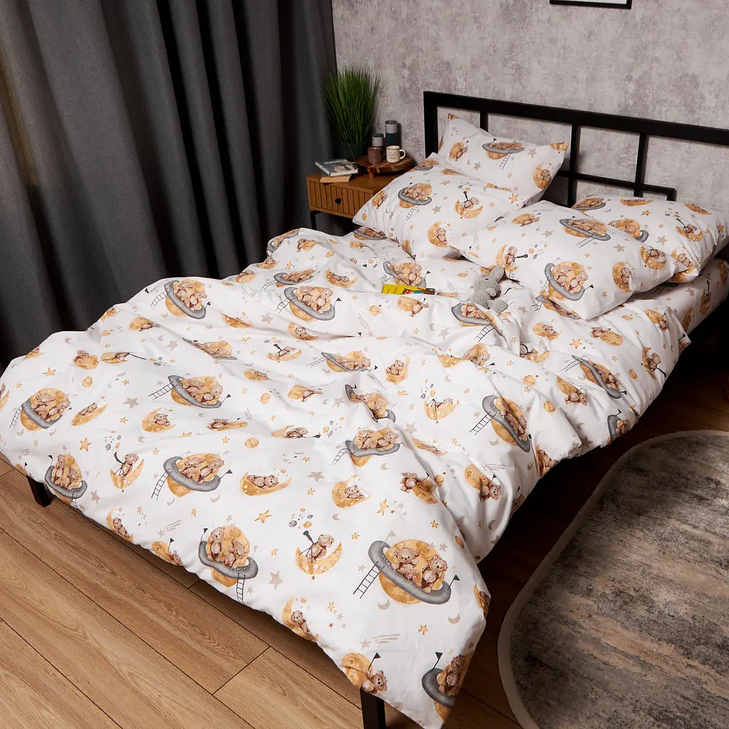Комплект постільної білизни Moon&Star Бязь Gold Люкс Teddy Dreams Сімейні 143х210х2 наволочки 2х50х70 - фото 5