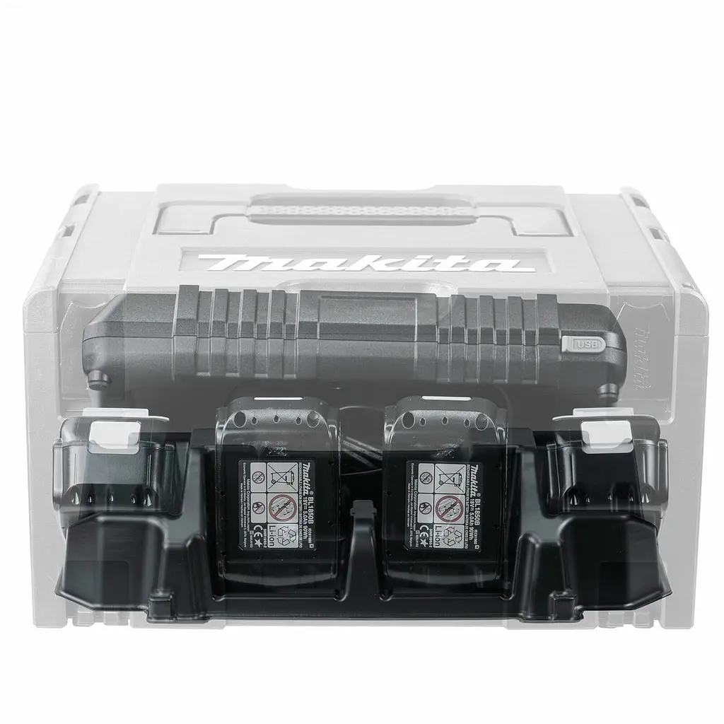 Вкладка 839205-3 для кейса Makita Makpac №3 (для зарядного пристрою DC18RD та 4-х акумуляторів) - фото 6