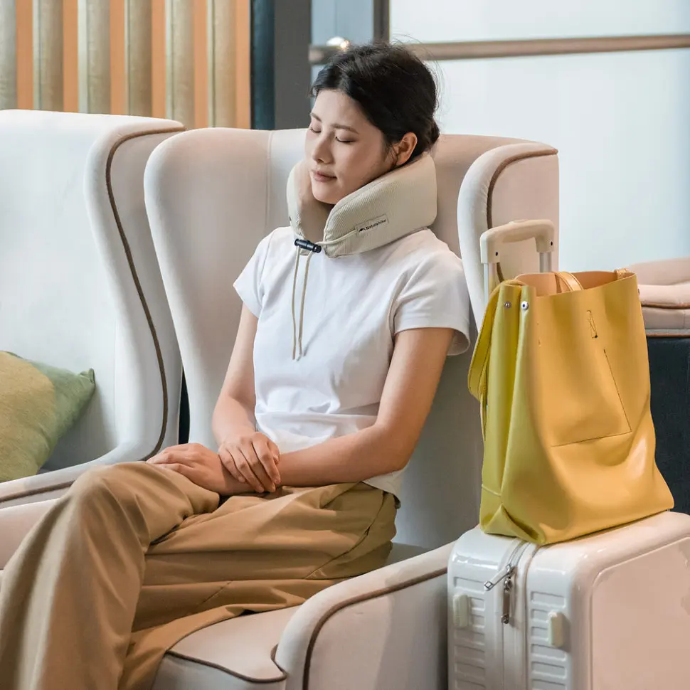 Подушка бавовняна для шиї з пам'яттю Naturehike CNK2450WS019 (Сірий) - фото 10