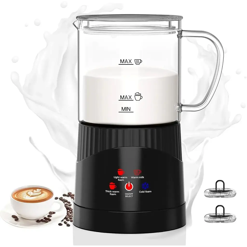 Електричний спінювач молока Omisoon 4-в-1, 400 мл, автоматичне вимкнення, безшумна робота - фото 2