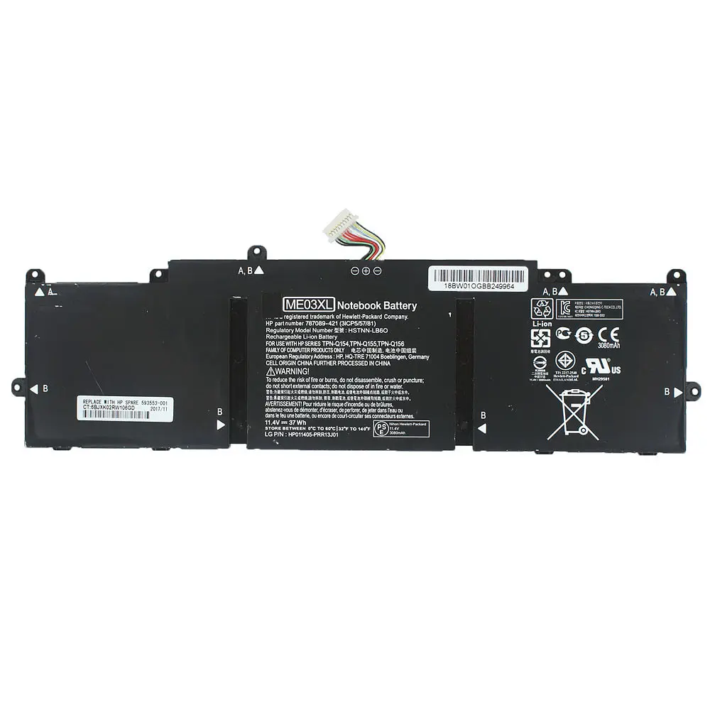 Батарея Hewlett Packard для ноутбука HP ME03XL (Stream 11-D 13-C series) 11.4V 3080mAh 37Wh Чорний - фото 2