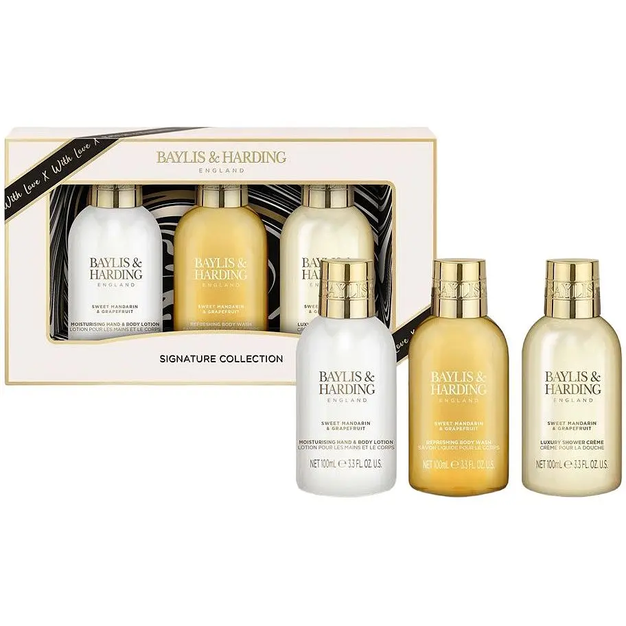 Набір для ванни Baylis & Harding Sweet Mandarin & Grapefruit: Гель для душу 100 мл + Лосьйон для рук та тіла 100 мл + Крем для душу 100 мл - фото 2