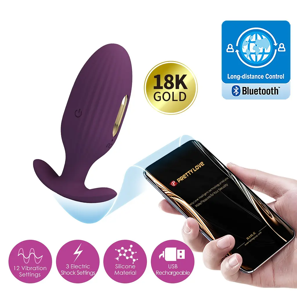 Анальна пробка PRETTY LOVE Jefferson, 12 vibration functions 3 electric shock functions PRETTY LOVE BI-040083HP-1 101650 - фото 8