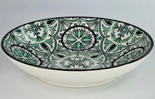 Тарілка, зелена, 21x4 см "Тригір'я"