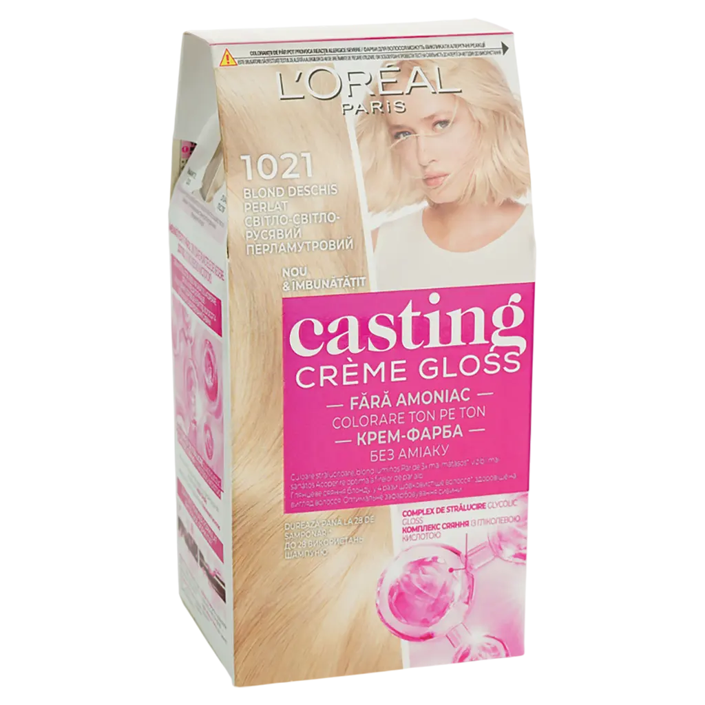 Фарба-догляд для волосся без аміаку L'Oreal Paris Casting Creme Gloss відтінок 1021 світло-світло-русявий перламутровий 120 мл (A5776976) - фото 2