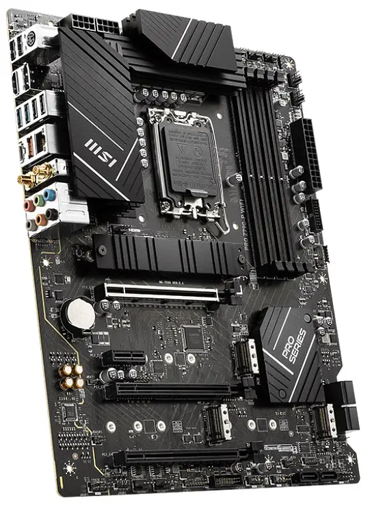 Материнская плата LGA1700, MSI PRO Z790-P WIFI, Z790, 4xDDR5, Int.Video(CPU), 6xSATA3, 4xM.2, 1xPCI-E 16x 5.0, 1xPCI-E 16x 4.0, 1xPCI-E 16x 3.0, 1xPCI-E 1x 3.0, ALC897, I225V, WiFi 6, Bluetooth 5.2, 9xUSB3.2/8xUSB2.0, HDMI/DP, ATX - фото 4