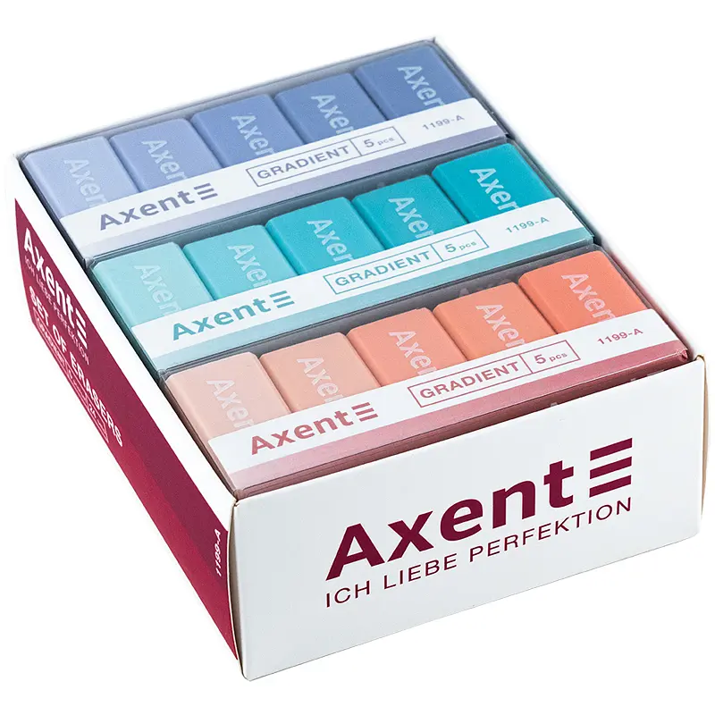 Набір гумок Axent Gradient у пластиковому боксі 5 шт. асорті (1199-A) - фото 5