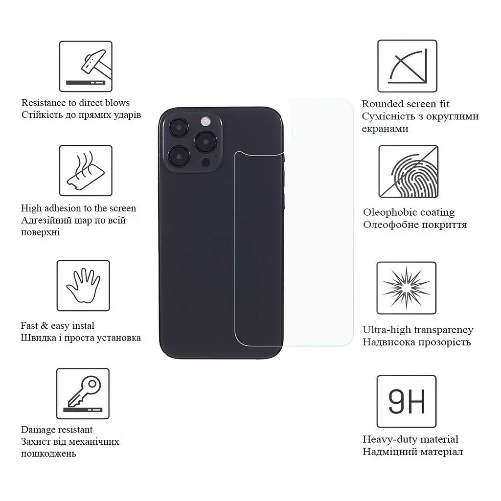 Стекло защитное Drobak back panel Apple iPhone 15 Pro Max (292939) - фото 4