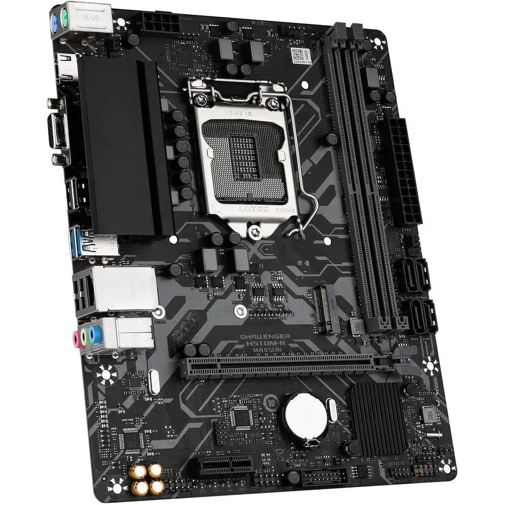 Материнська плата Maxsun Challenger 1200 (H510) H510M-R V2, H510, 2xDDR4, Int.Video(CPU), 4xSATA3, 1xPCI-E 16x 4.0, 1xPCI-E 1x, M.2 3.0, RTL8111H, 2xUSB3.2/2xUSB2.0, VGA/HDMI, MicroATX (MS-Challenger H510M-R V2) - фото 4