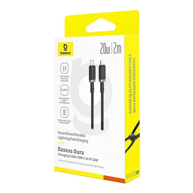 Кабель Baseus Dura Series Cable Type-C to Lightning 20W 2m P10377800U01-02 Black-Gold - фото 3