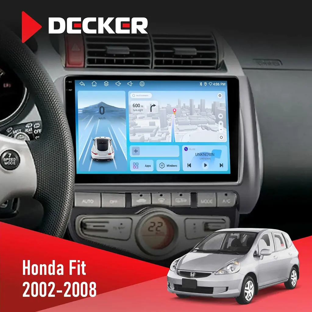 Штатна магнітола Honda Fit 2002-2008 Climate Decker D9-010 6x128, DSP, 4G, 2K Decker (НФ-00008759)