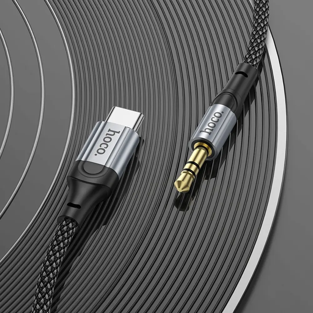AUX кабель Hoco UPA26 Type-C to Jack 3.5 1 м чорний - фото 2
