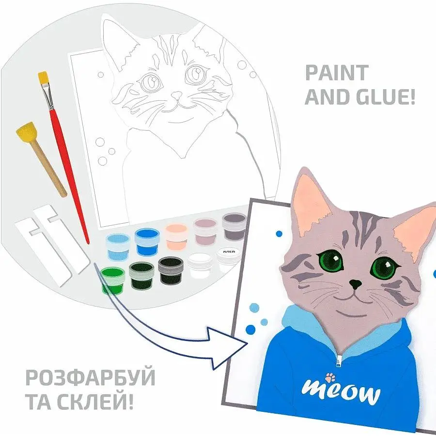 Набор картина 3D Rosa Talent Meow МДФ грунтованный 18х20 см  - фото 2