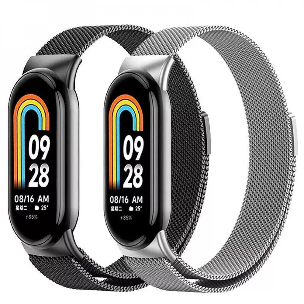 Ремешок для фитнес-браслета Boorui для Xiaomi Mi Band 8 и 9 миланская петля черный - фото 7