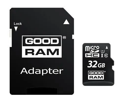 Карта пам'яті microSDHC, 32Gb, Goodram M1AA, Class10 UHS-I U1, адаптер SD, до 100/10 МБ/с (M1AA-0320R12)