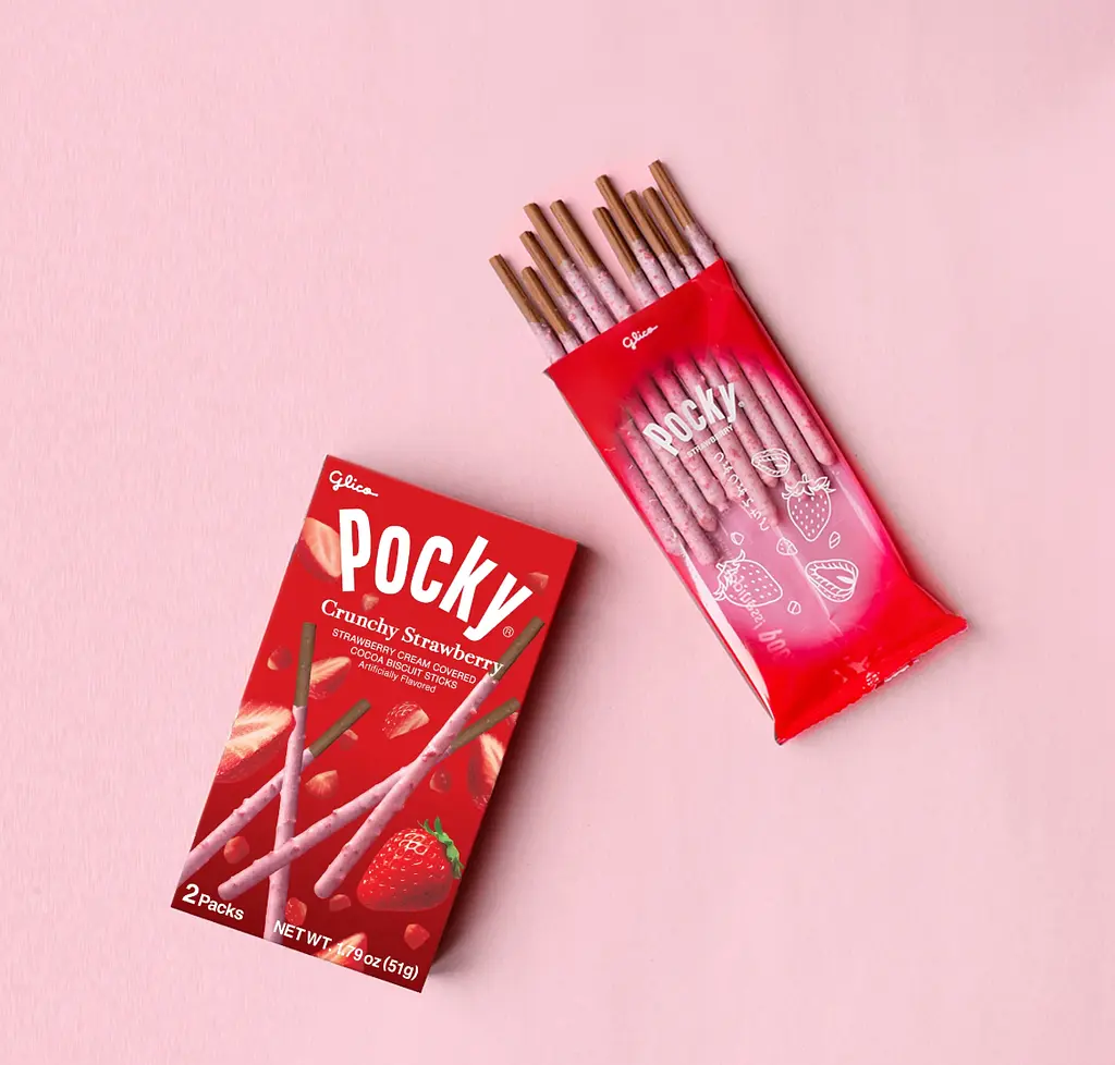 Японські палички Glico Pocky Crunchy Strawberry 51г - фото 5