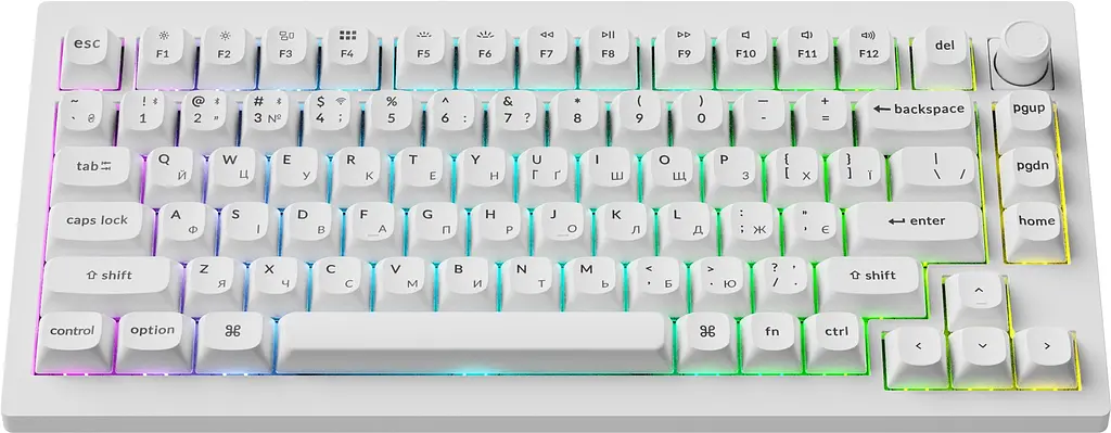 Клавіатура бездротова Keychron V1 Ultra Keychron Red Switch White RGB (V1U-F1-UA) - фото 2