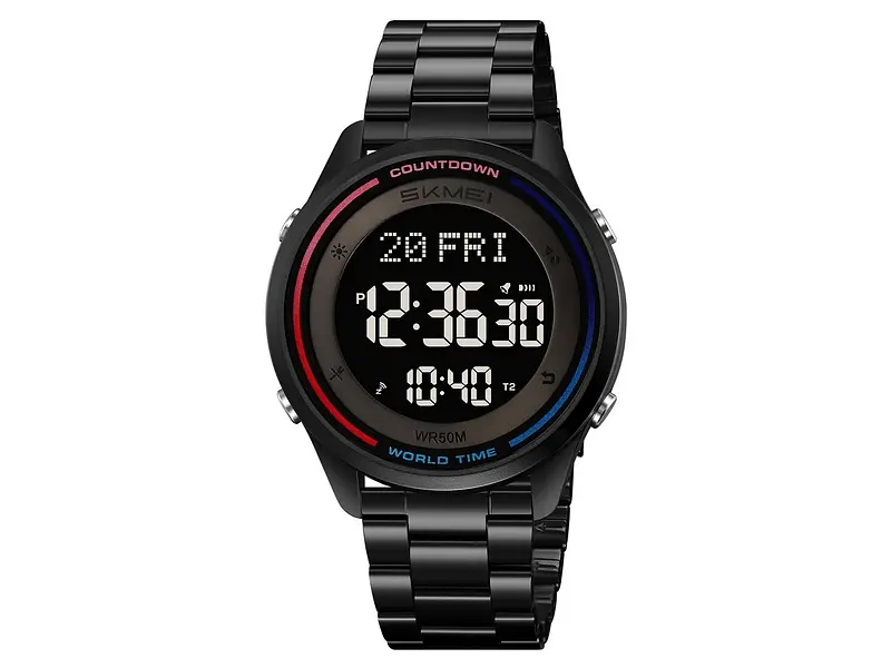 Чоловічий наручний годинник 2412SBK Black Steel Skmei acs0029935 - фото 2