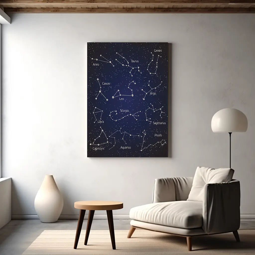Інтер'єрна картина Знаки зодіаку та сузір'я, астрологія, 60×43 см (id6116) - фото 2