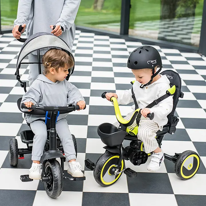 Дитячий триколісний велосипед MoMi Invidia 5 у 1 з батьківською ручкою grey (4068) - фото 9