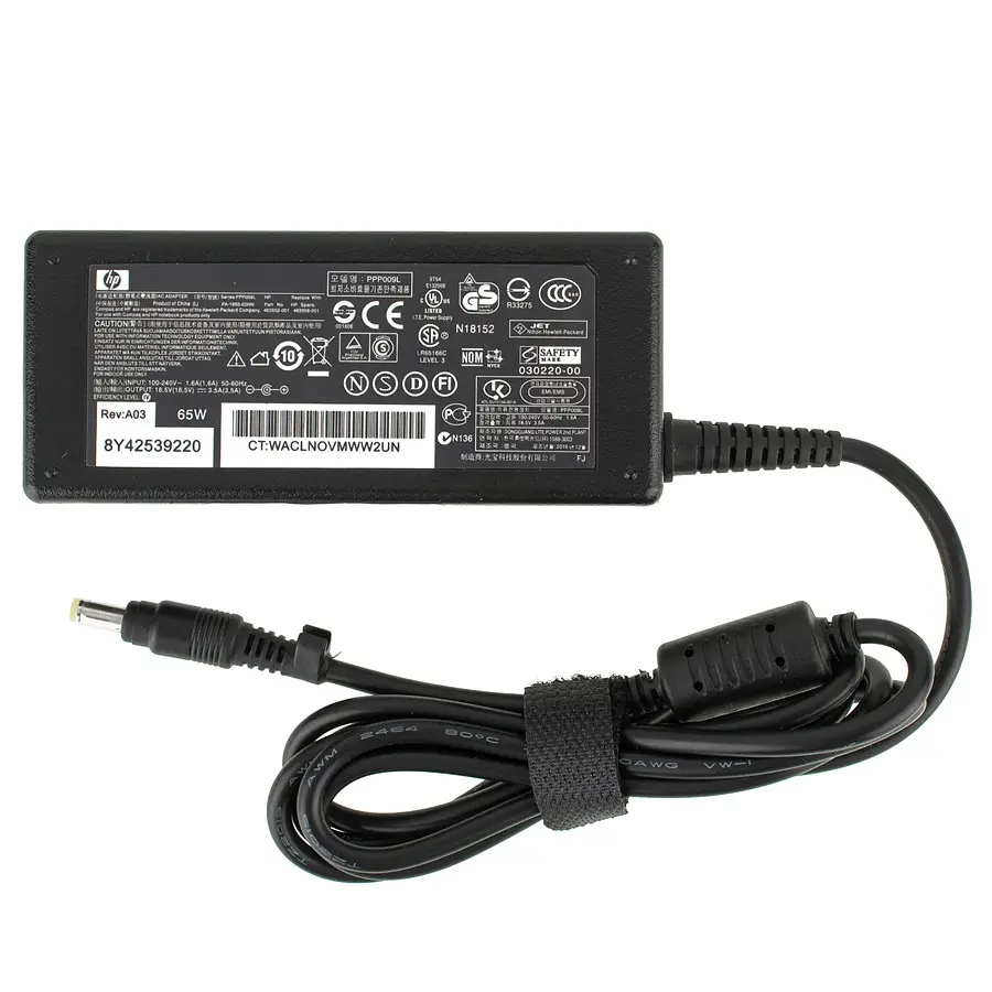 Блок живлення для ноутбука HP 18.5V, 3.5A, 65W, 4.8x1.7мм, 3 hole, black (без кабеля!) - фото 3