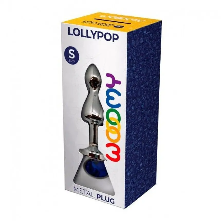 Анальная пробка Wooomy Lollypop Double Ball Metal Plug S, 8.5х2.8 см, голубой - фото 4