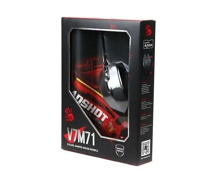 Комплект: мишка + килимок A4-Tech Bloody V7M71 Black - фото 4