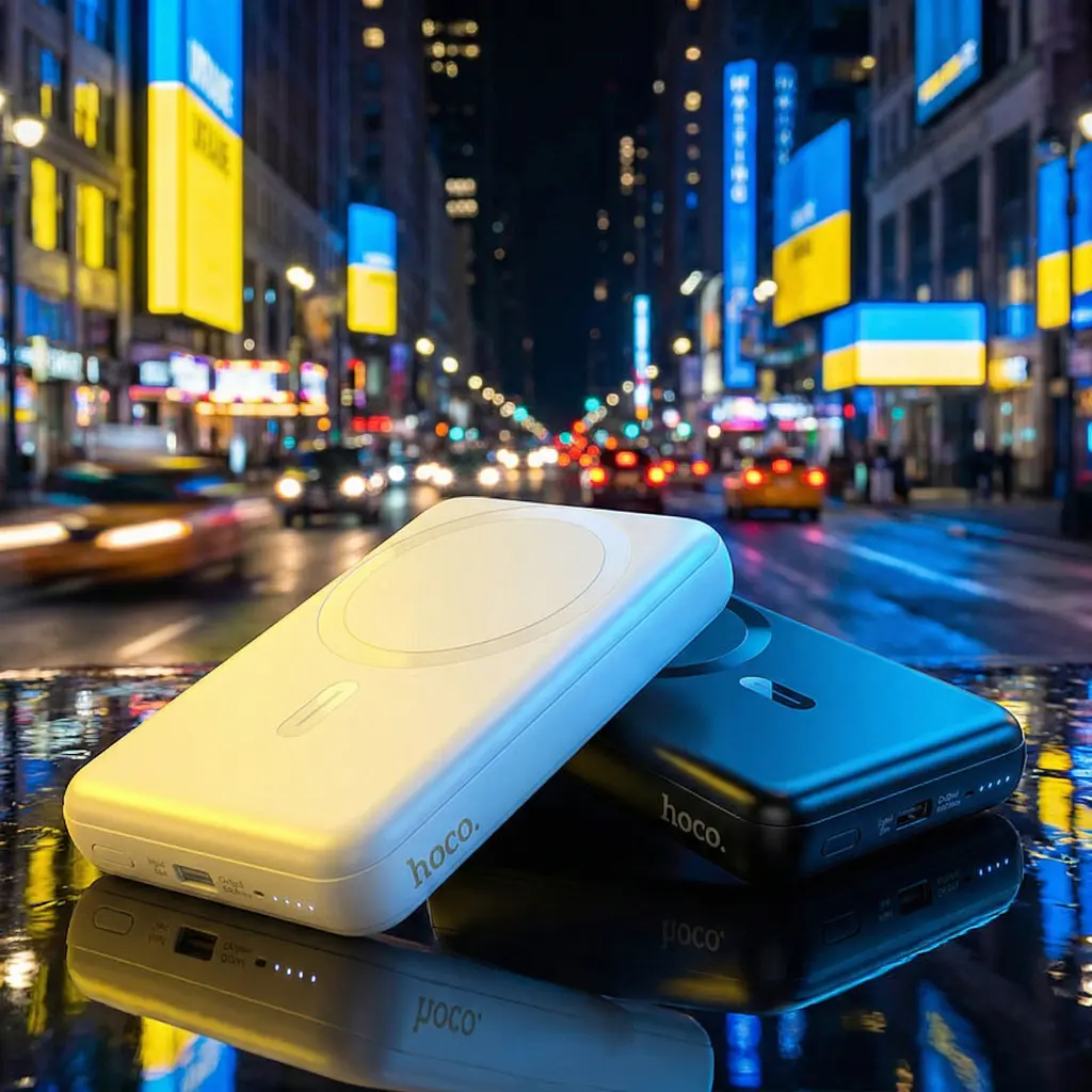 Батарея універсальна HOCO 10000mAh Grace PD/20W Magnetic White (J141 / 714985) - фото 11