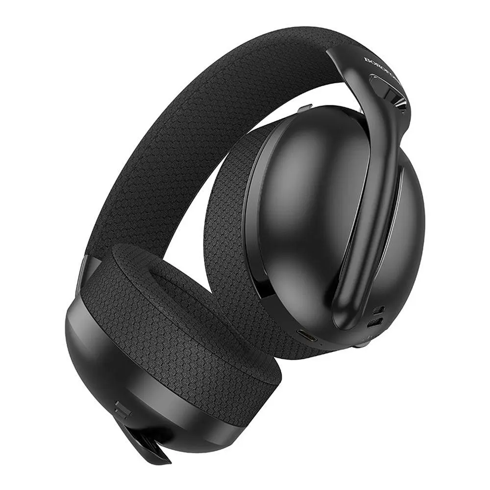 Беспроводные игровые наушники Borofone BO30 Magic light (Bluetooth, Type-C to 3.5 wired) 400mAh, 32h, Черный - фото 3