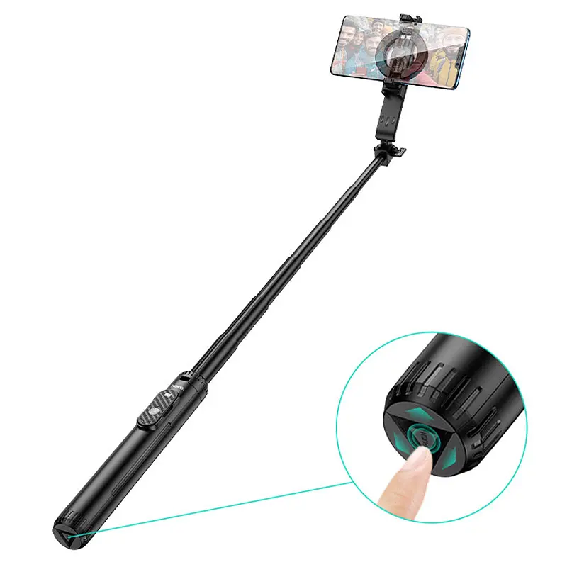 Монопод для селфі Hoco K25 magnetic трипод + знімний BT пульт Black - фото 5