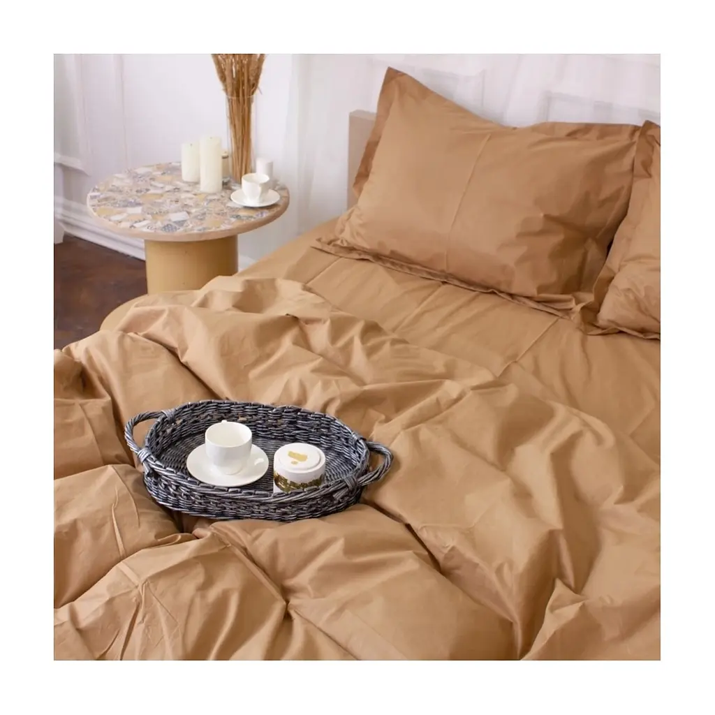 Постільна білизна MirSon Poplin Line 015 Sandy 200 x 220 (2200006278054) - фото 3