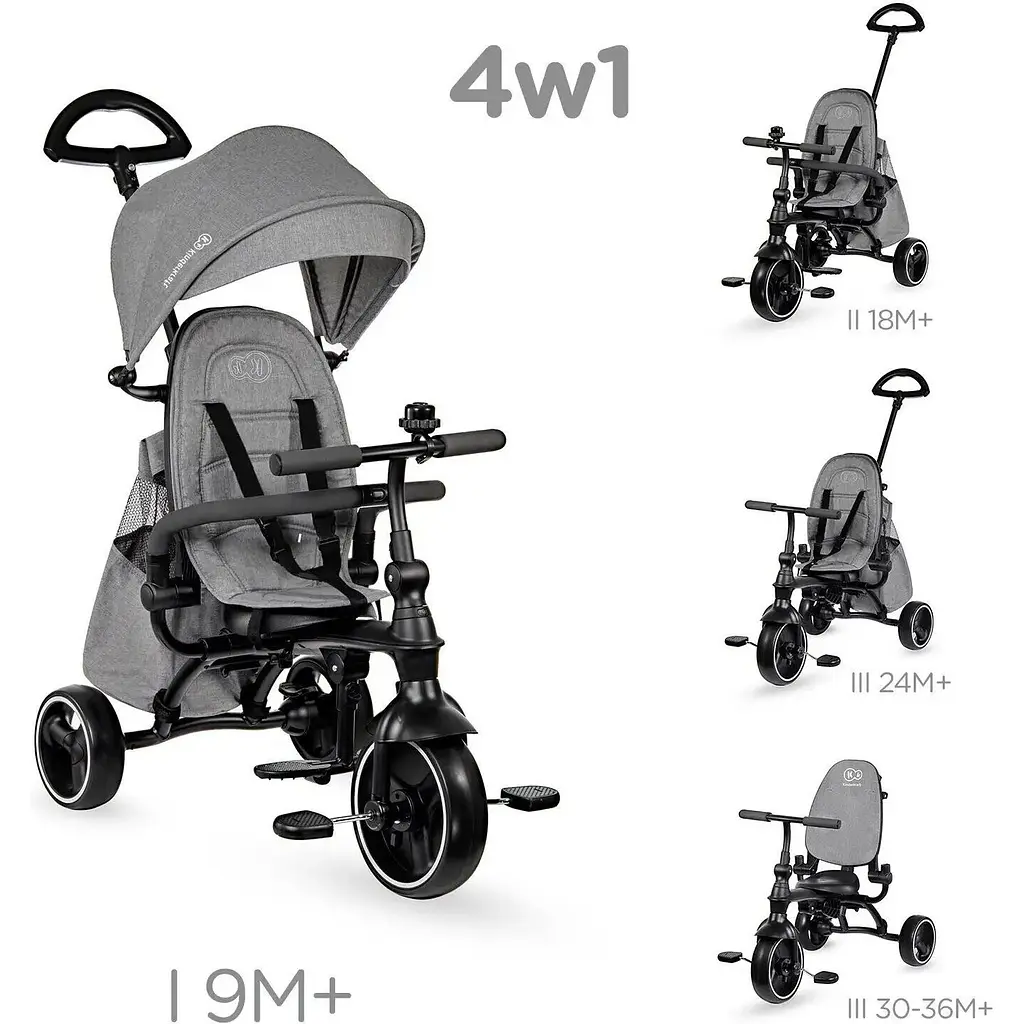Триколісний велосипед Kinderkraft Jazz Grey сірий (00-00303945) - фото 10