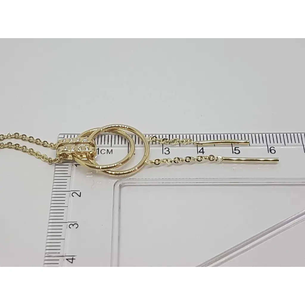 Золотое колье Столичная Ювелирная Фабрика с фианитами. 351517Ж 45 - фото 4