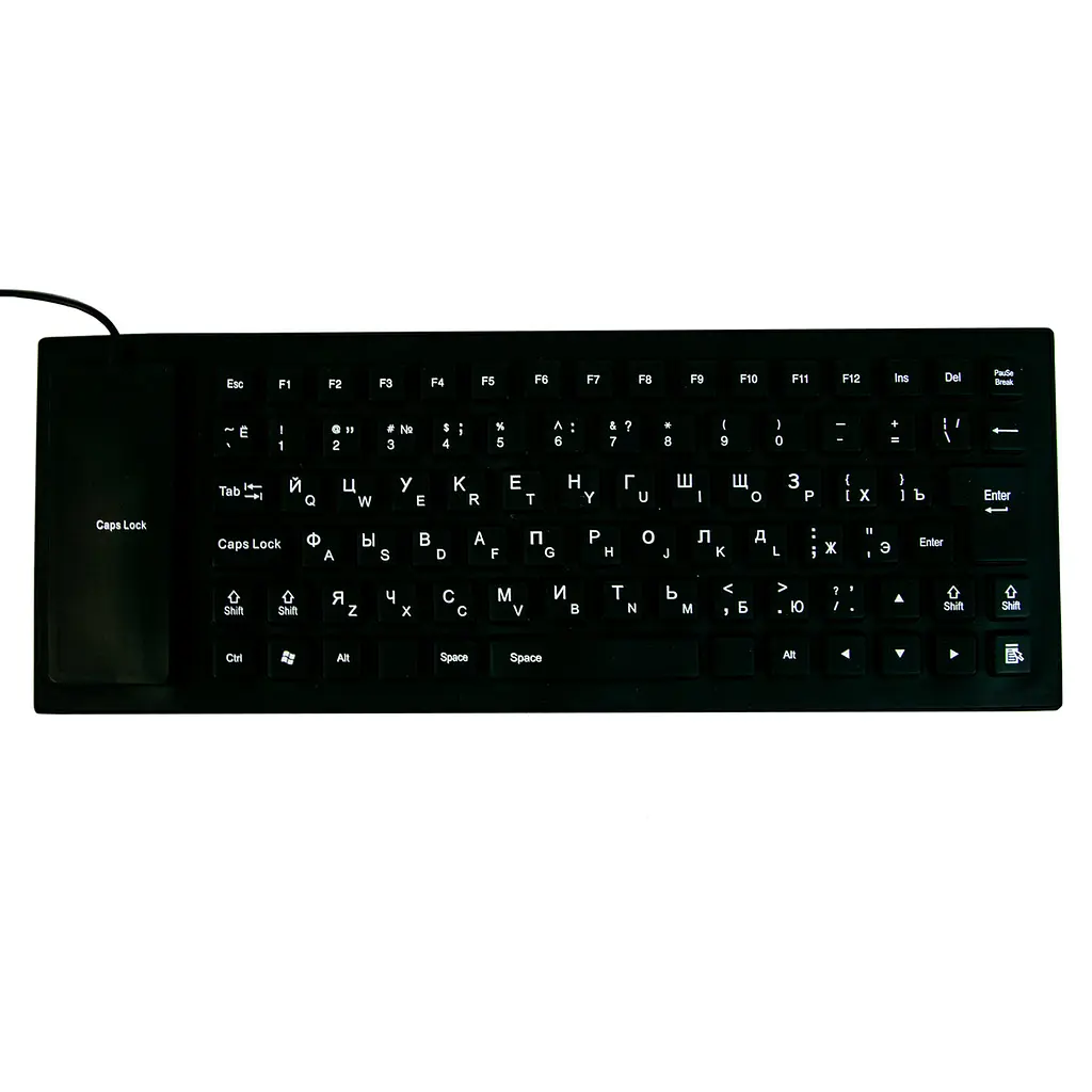 Безшумна комп'ютерна клавіатура Flexible Keyboard, гумова клавіатура для пк | клавіатура до компа (ST) - фото 3