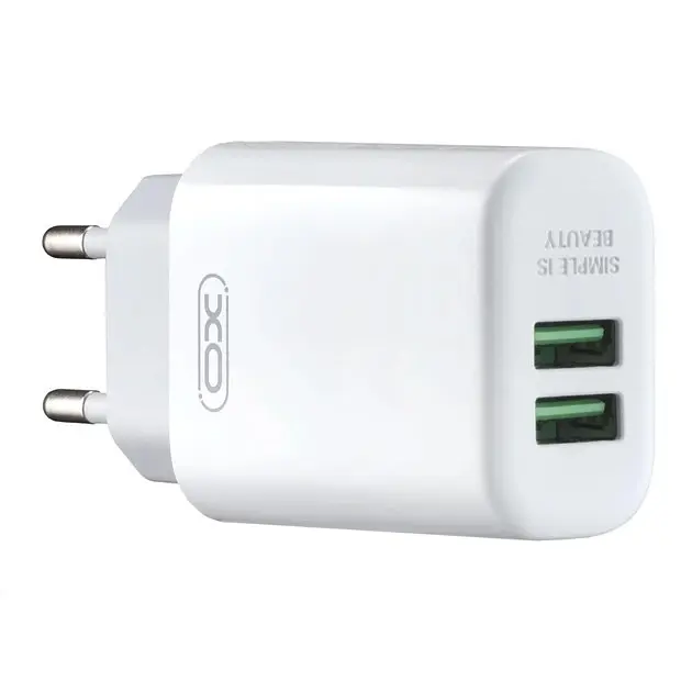 Зарядное устройство XO L85C на 2 USB-выхода комплект с кабелем type-C белый - фото 2