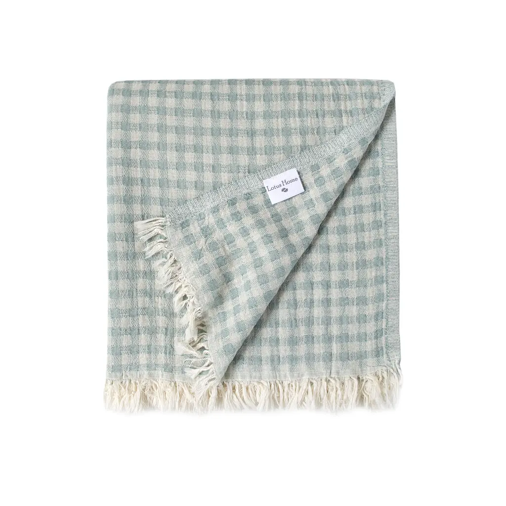 Покрывало Lotus Home - Checked Gingham зеленый 190x225 - фото 3