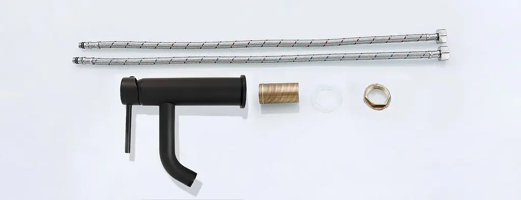 Смеситель для умывальника Rea Lungo black low черный низкий REA-B4102, Черный - фото 4