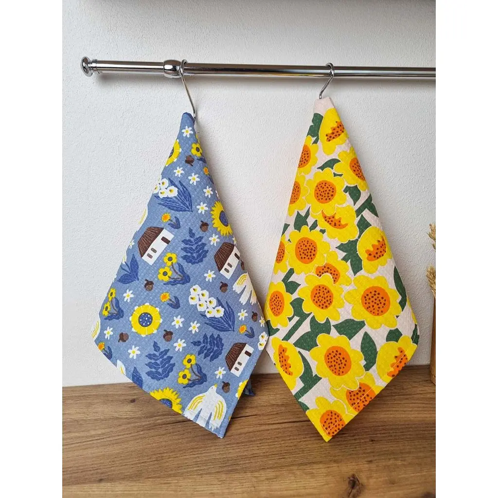 Полотенце вафельное Прованс Подсолнечники 33х60 см (40487) - фото 2