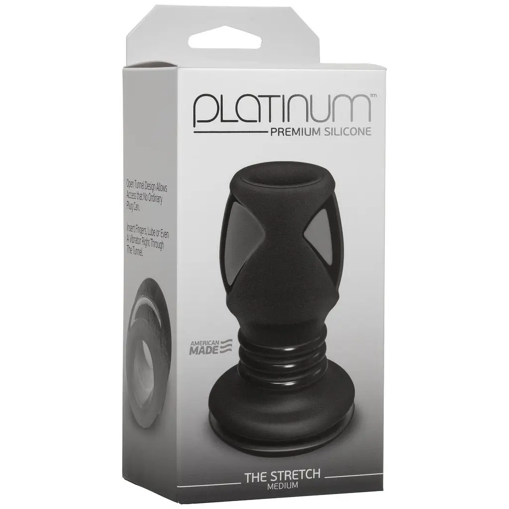 Анальний тунель Doc Johnson Platinum Premium SiliconeThe StretchMediumBlack - фото 2
