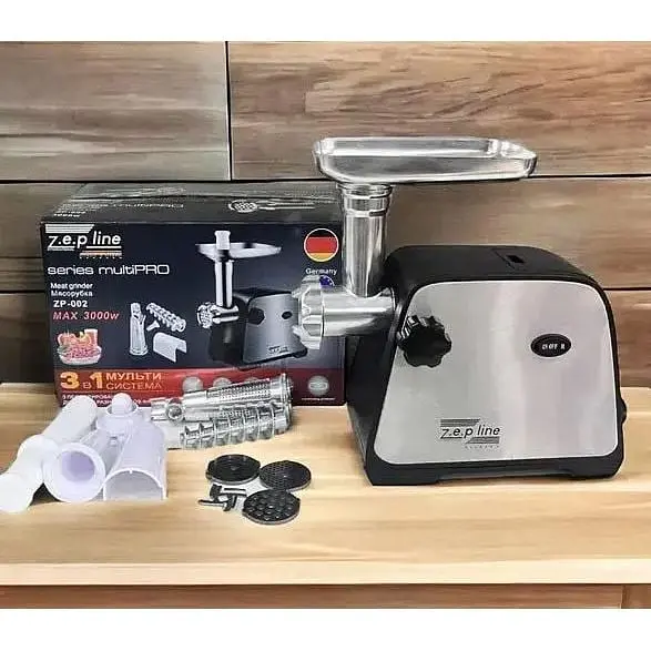 Електром'ясорубка Zepline ZP-002 з реверсом та насадками для томатного соку ковбаси 3000 Вт - фото 4