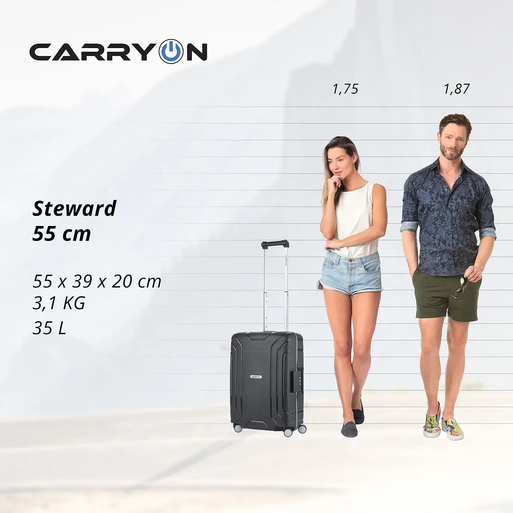 Валіза CarryOn Steward (S) Black (502322) - фото 10