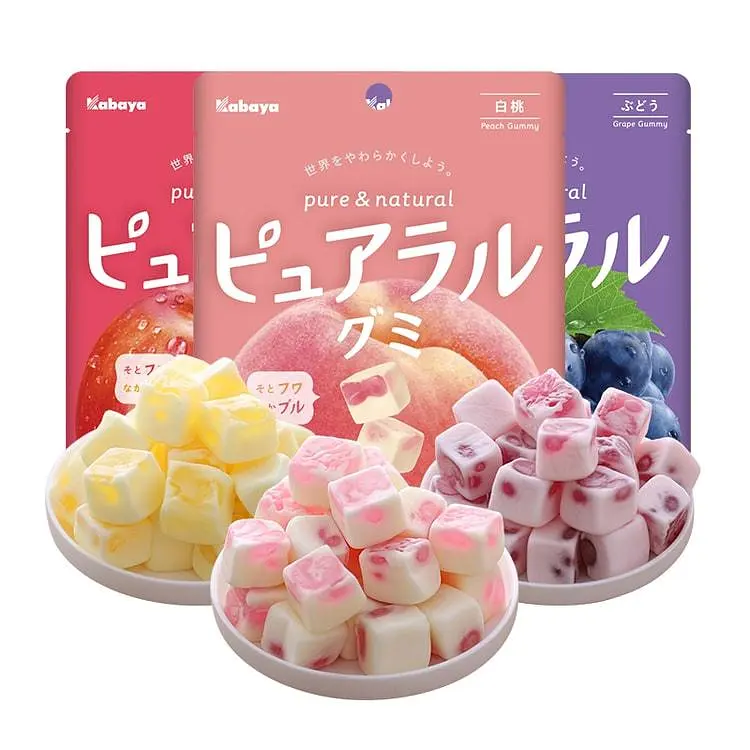 Жувальні цукерки Kabaya Pureral Gummy зі смаком білого персика 58г - фото 3