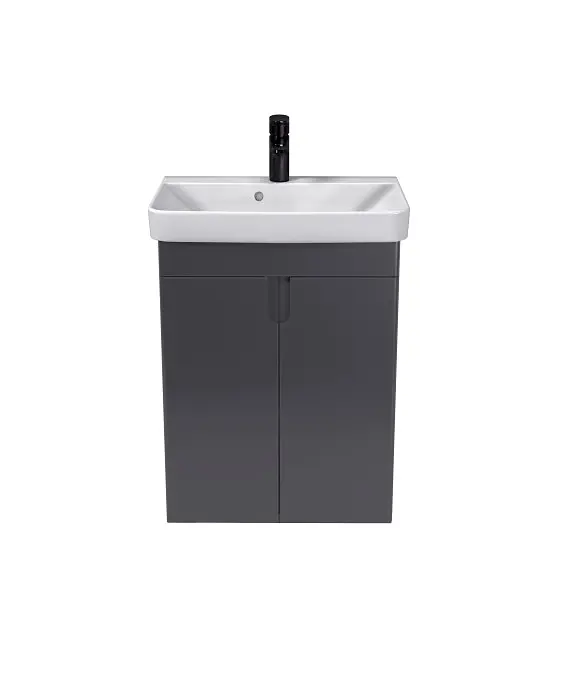 Тумба Мойдодир Simple Graphite 55-U з умивальником River 55 графітова універсальна Графіт - фото 5